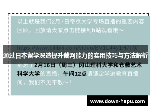 通过日本留学深造提升裁判能力的实用技巧与方法解析