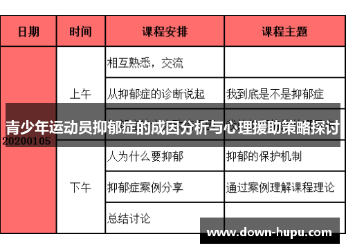 青少年运动员抑郁症的成因分析与心理援助策略探讨